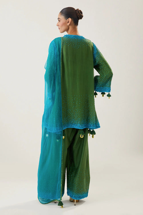 Mannat Dark Mehendi Kurta Set