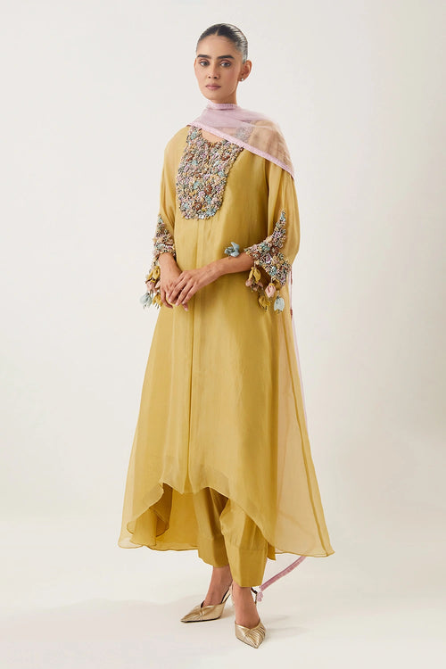 Raha Butter Yellow Kurta Set