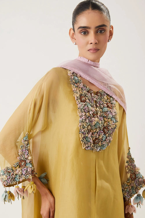 Raha Butter Yellow Kurta Set