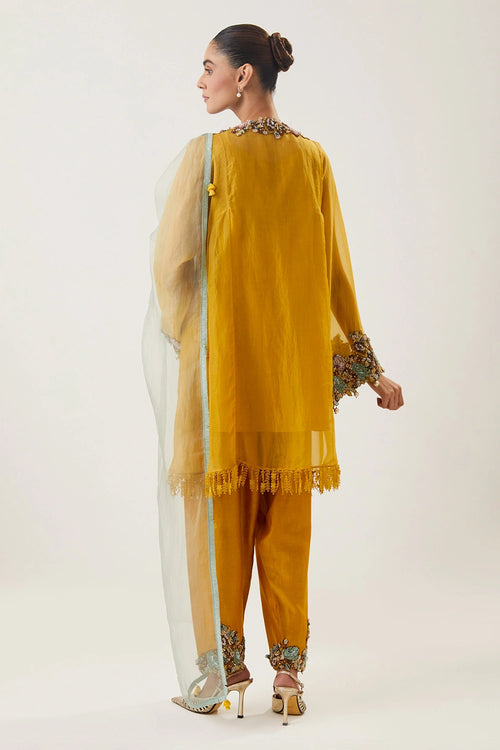 Zeenat Mustard Yellow Kurta Set