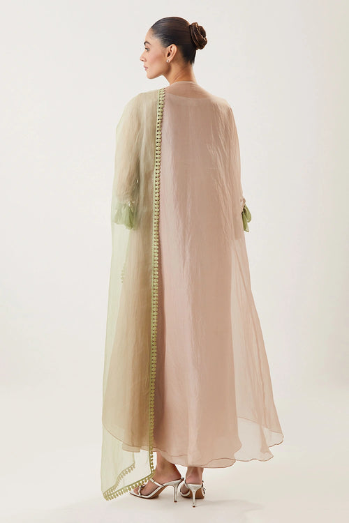 Saanjh Beige Kaftan Set