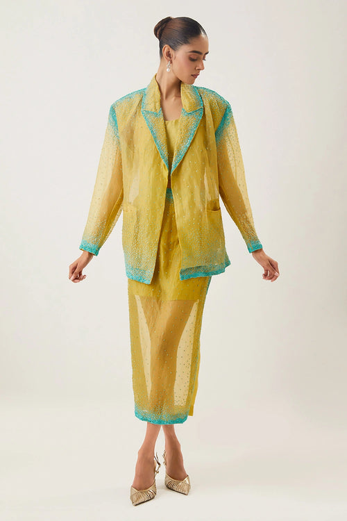 Laila Lemon Yellow Skirt Set