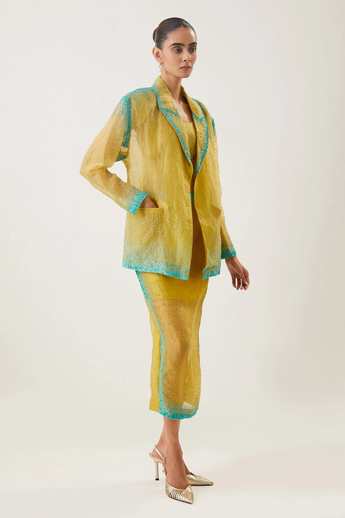 Laila Lemon Yellow Skirt Set