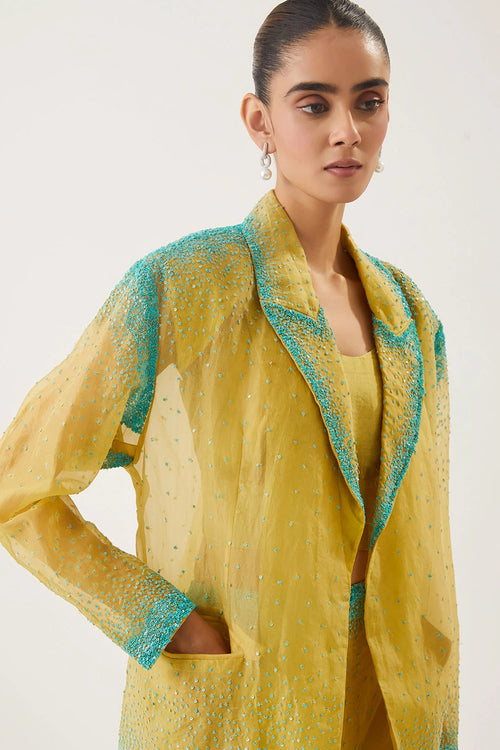 Laila Lemon Yellow Skirt Set