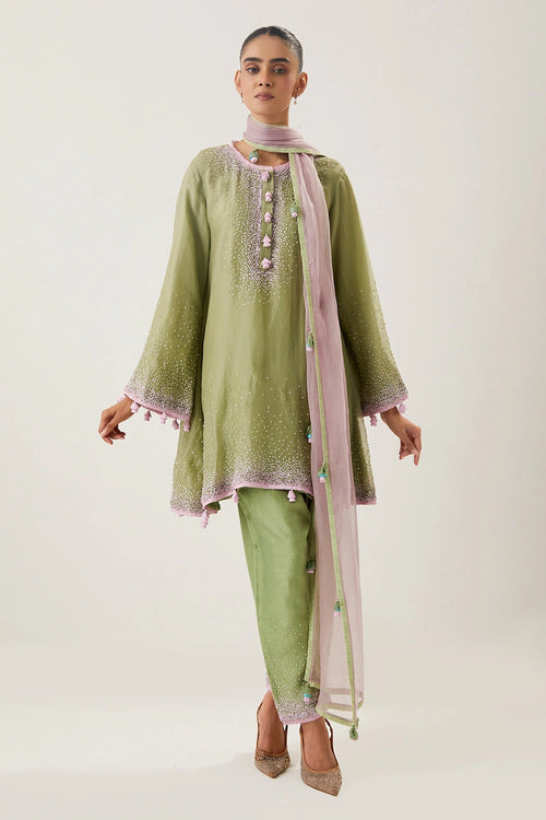 Meera Pista Green Kurta Set