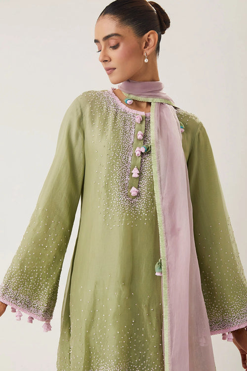 Meera Pista Green Kurta Set