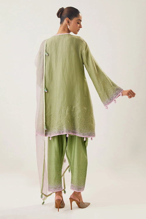 Meera Pista Green Kurta Set