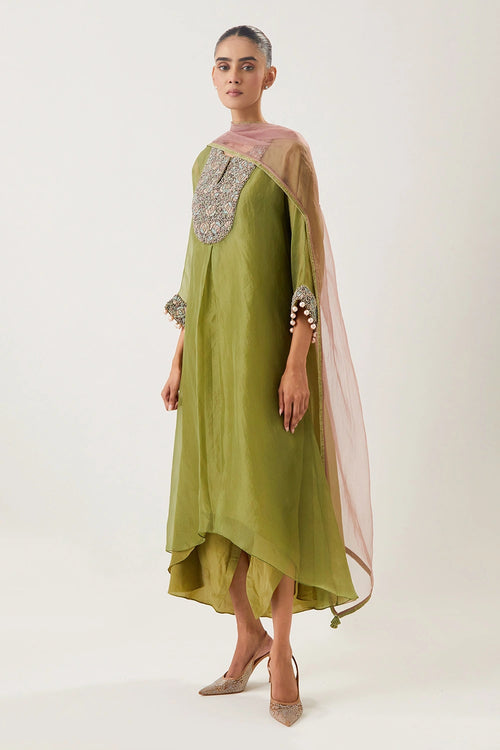 Raha Mehendi Green Kurta Set