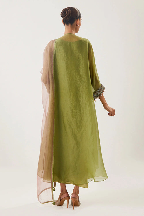 Raha Mehendi Green Kurta Set