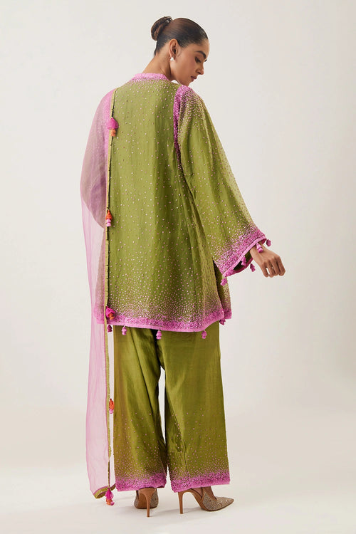 Nargis Mehendi Green Kurta Set