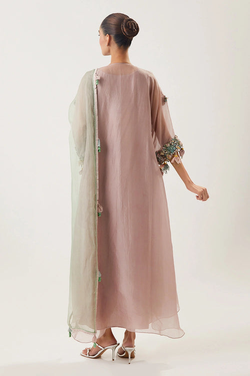 Pintucks Powder Pink Kurta Set