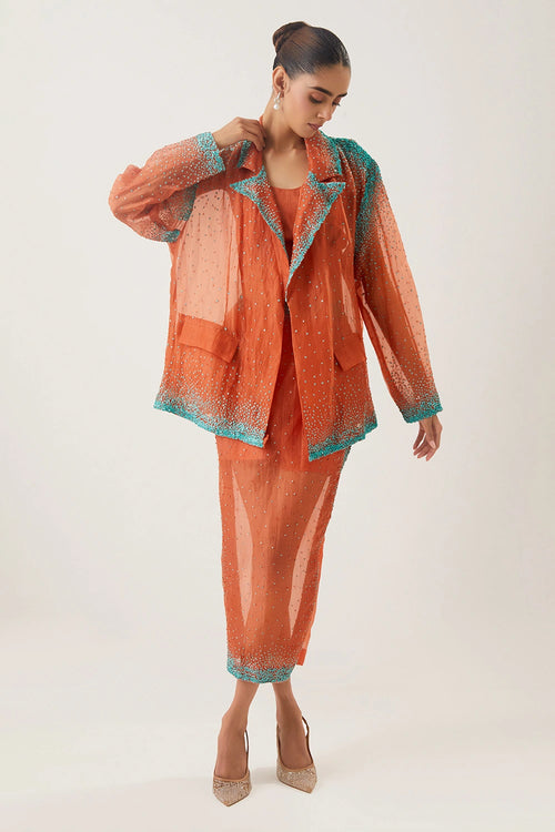 Laila Orange Skirt Set