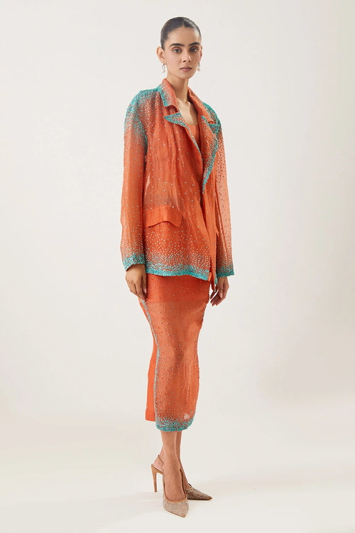 Laila Orange Skirt Set