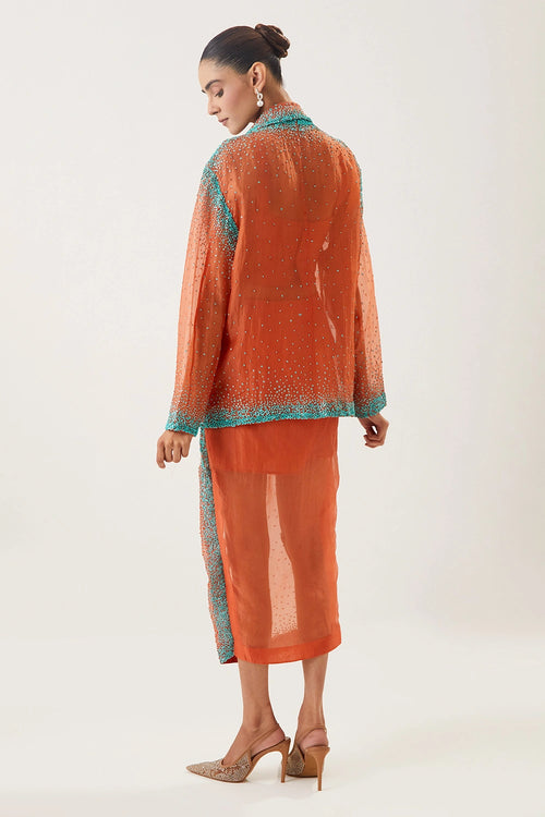 Laila Orange Skirt Set