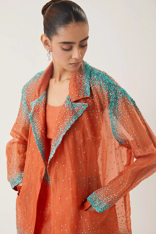 Laila Orange Skirt Set