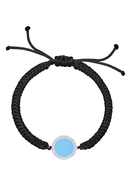 Round Enamel Diamond Cord Bracelet