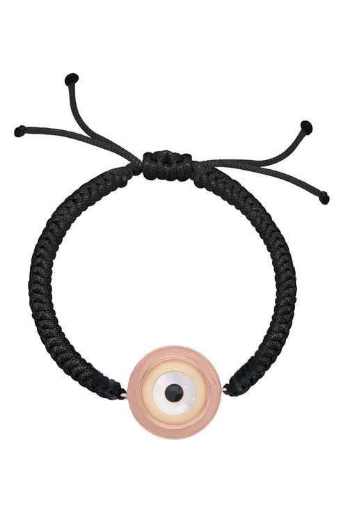 14KT Gold Round Evil Eye Cord Bracelet