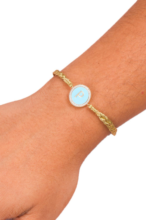 Personalised Enamel Diamond Cord Bracelet