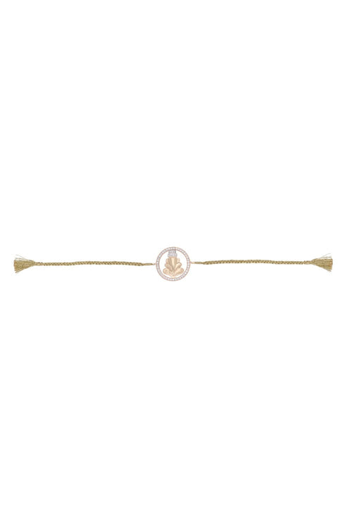 Ganesha Diamond Cord Bracelet