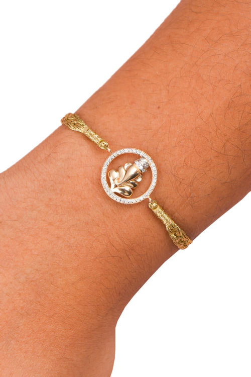 Ganesha Diamond Cord Bracelet