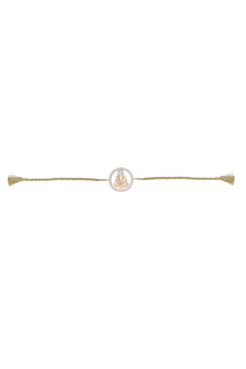 Ganesha Diamond Cord Bracelet