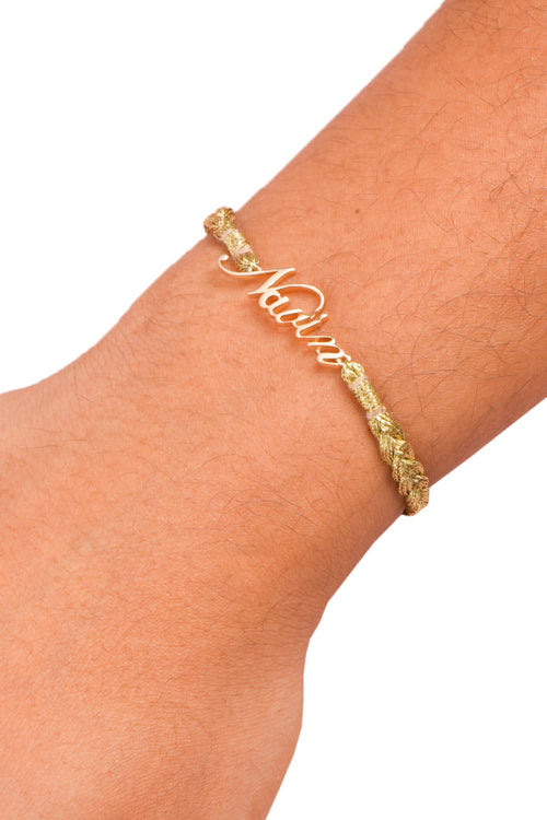 14KT Gold Personalised Name Cord Bracelet