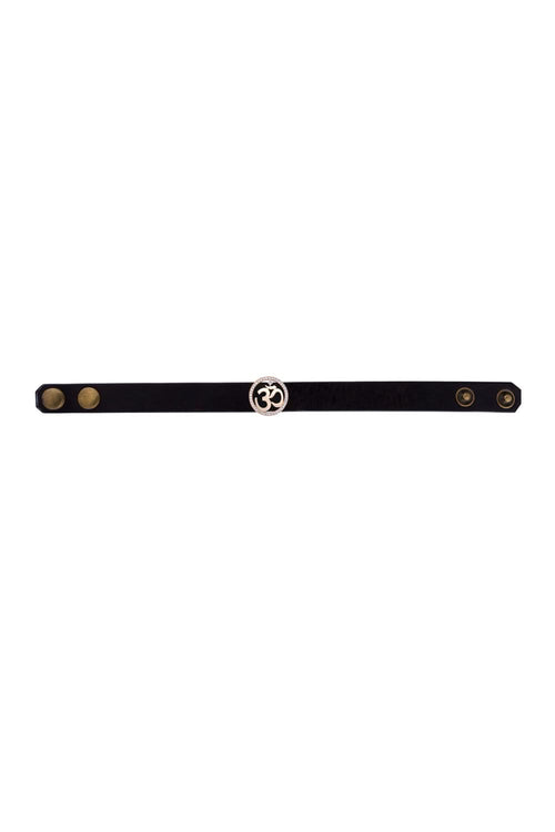 OM Diamond Leather Bracelet