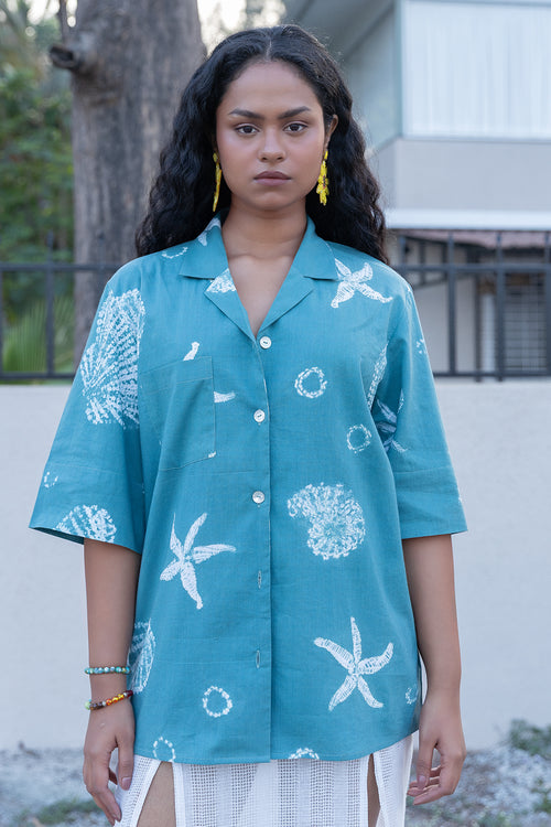 Seashell Camp Collar Shirt