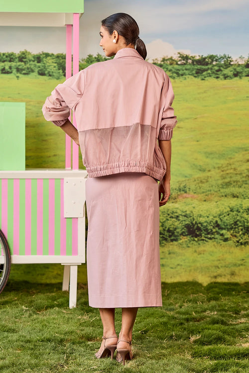 Rosewood Bomber And Skirt Juno Set
