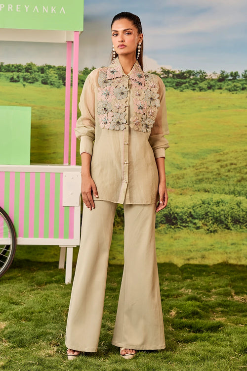 Sage Bib Shirt Roxy Co-ord Set