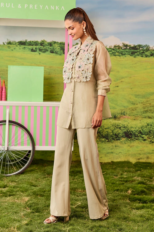 Sage Bib Shirt Roxy Co-ord Set