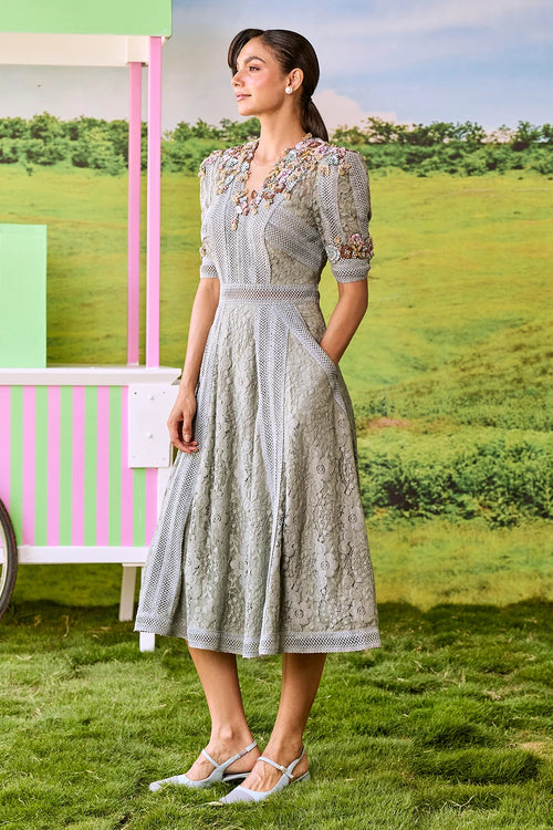 Teal A Line Blaire Dress