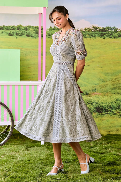 Teal A Line Blaire Dress
