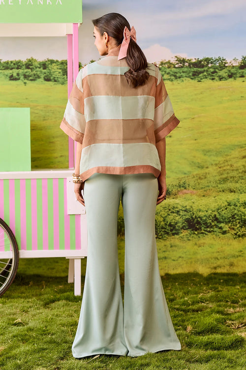 Blue And Brown Miu Miu Co-ord Set