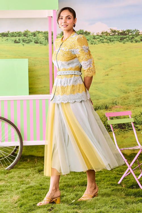 Powder Blue And Mustard XOXO Set