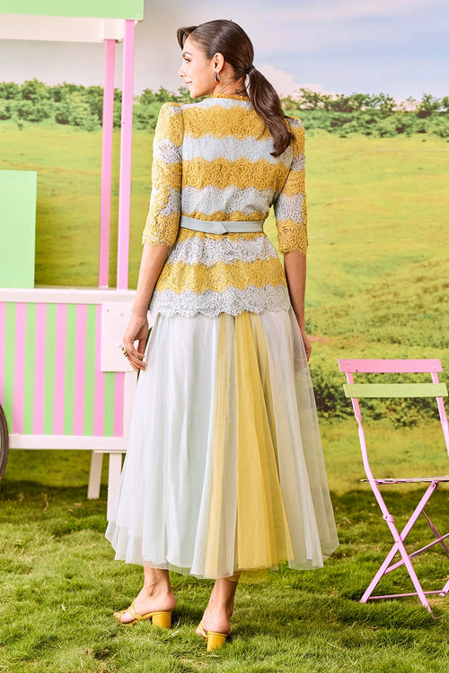 Powder Blue And Mustard XOXO Set