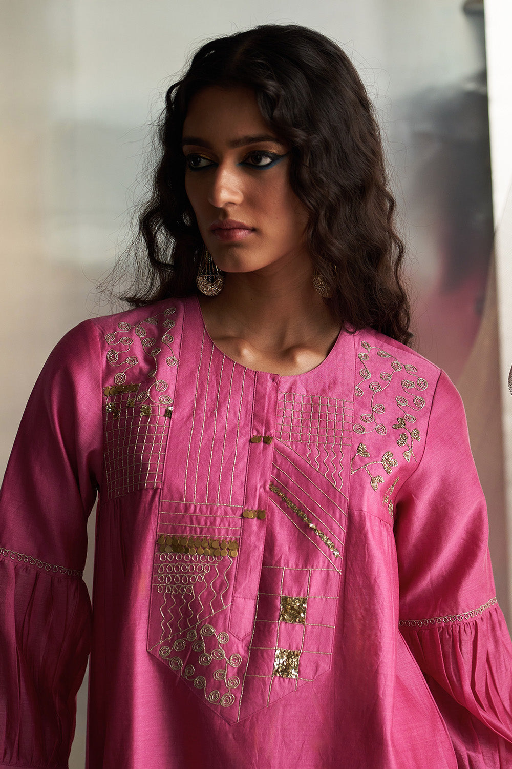 Bloom Pink Heavy Booti Kurta Set