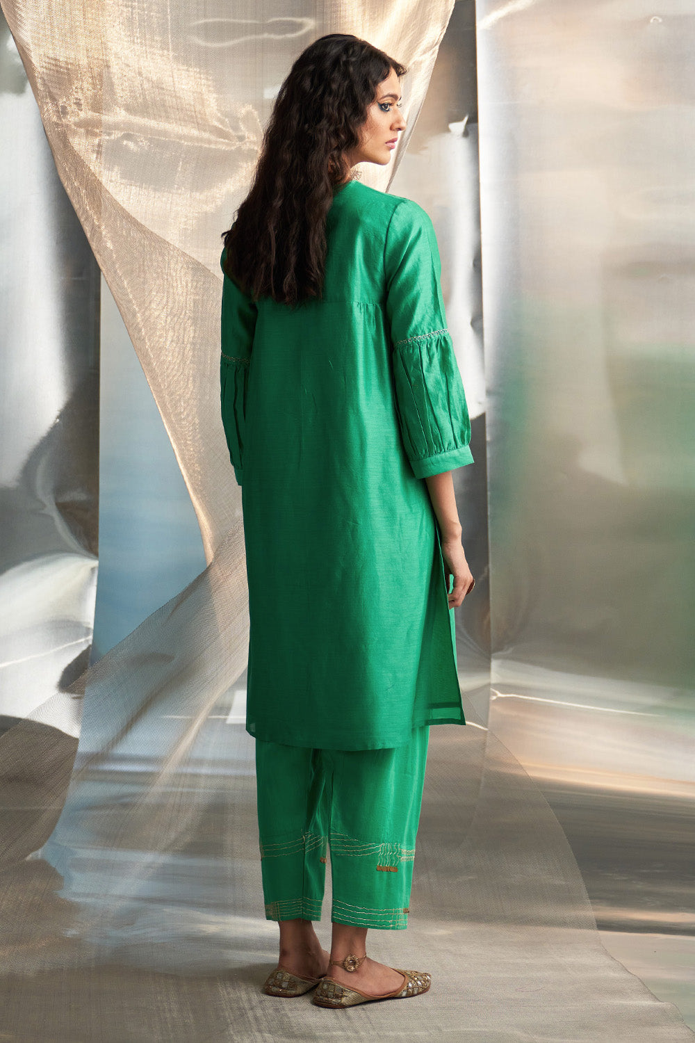 Lush Green Heavy Booti Kurta Set