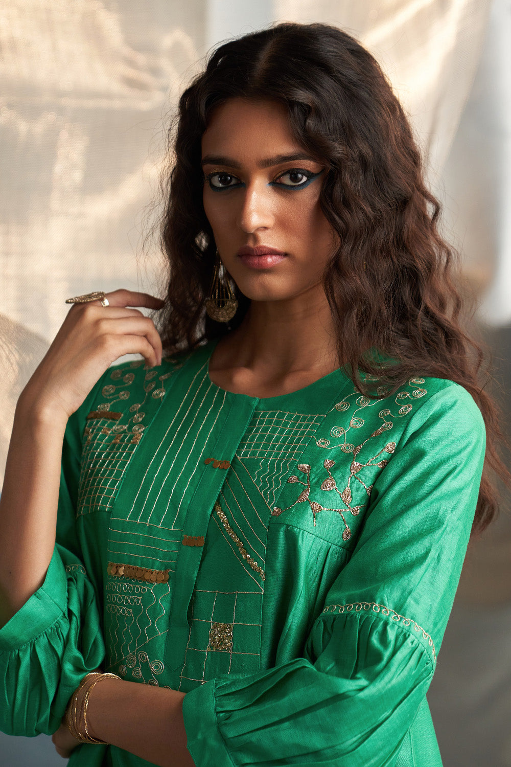 Lush Green Heavy Booti Kurta Set