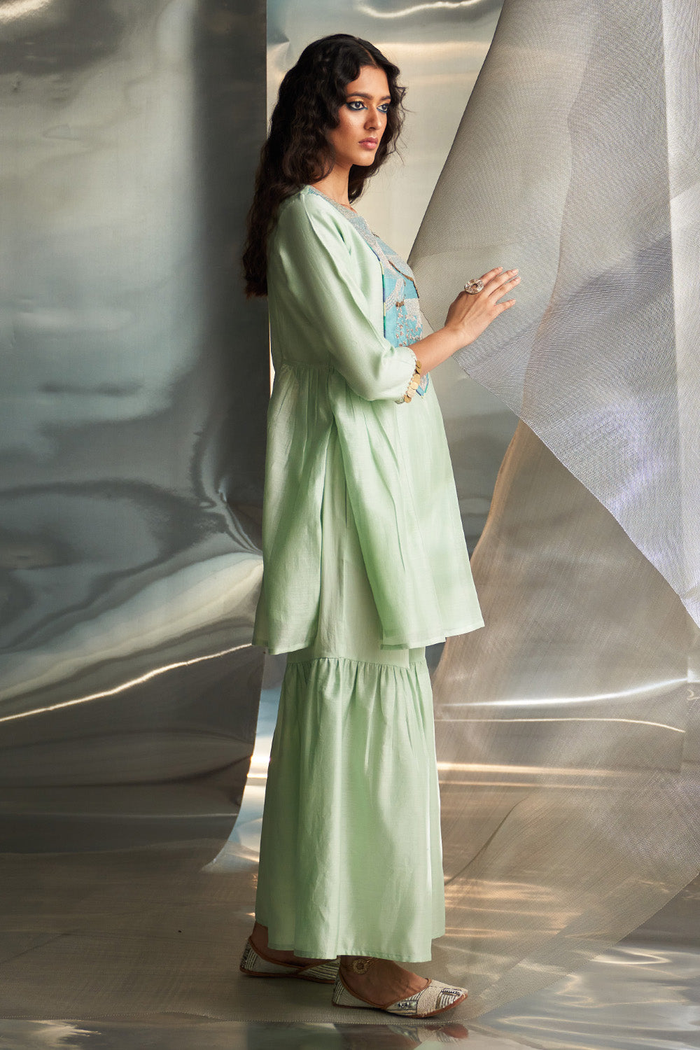 Mint Green Sharara Set