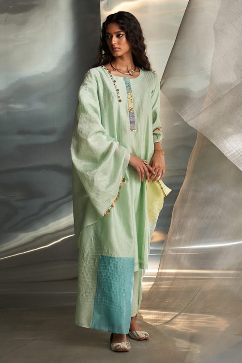 Mint Green Flared Kurta Set