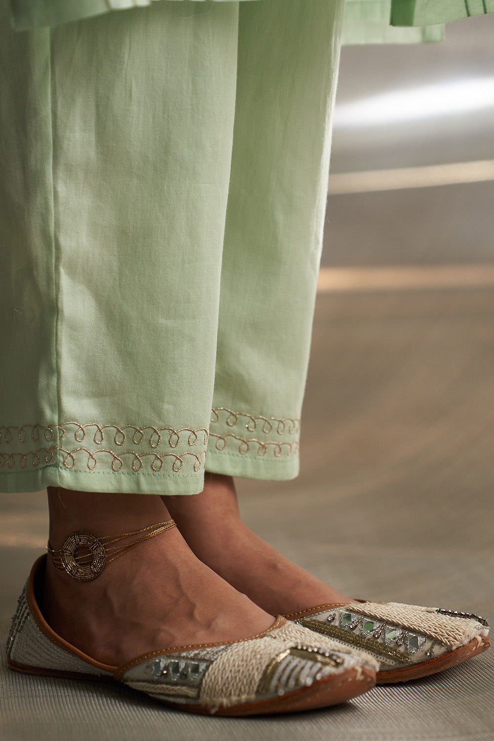 Mint Green Flared Kurta Set