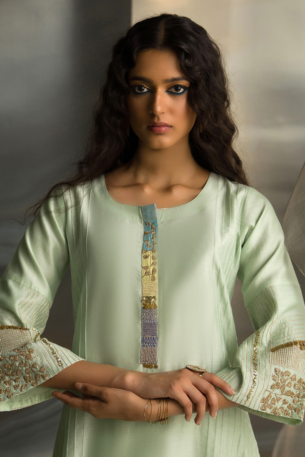 Mint Green Flared Kurta Set