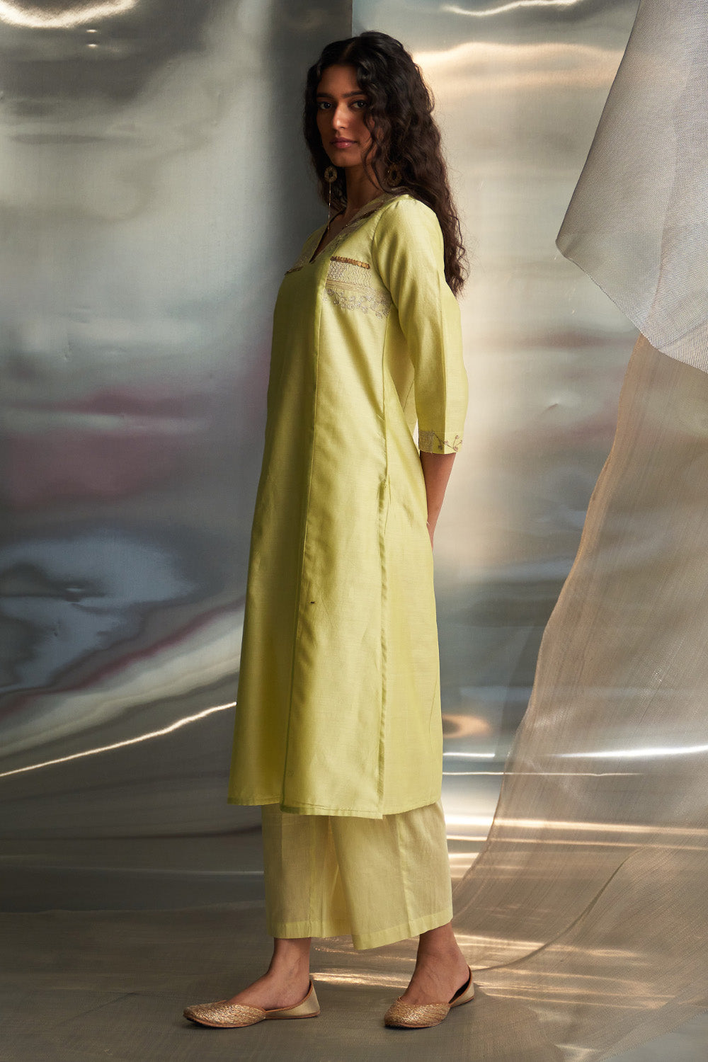 Butter Yellow Straight Kurta Set