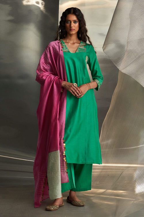 Lush Green Straight Kurta Set