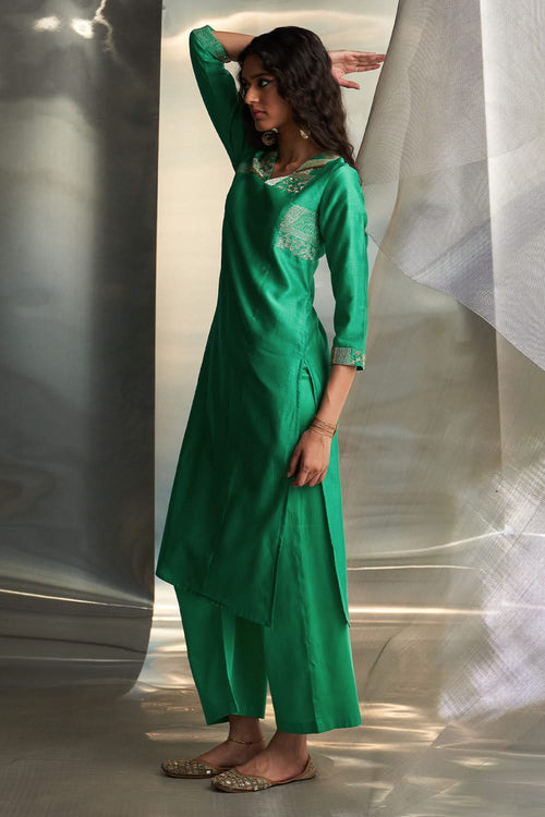 Lush Green Straight Kurta Set