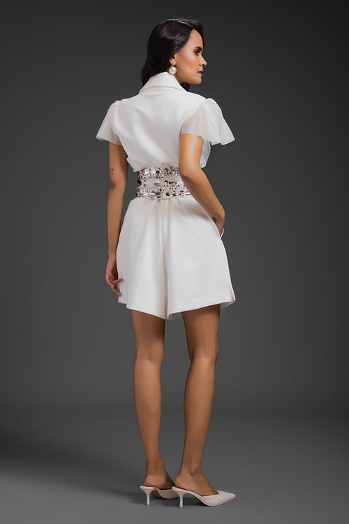 White Luminious Playsuit