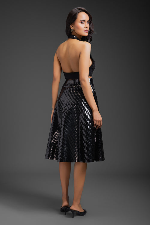 Black Luminious 3-D Aine Skirt