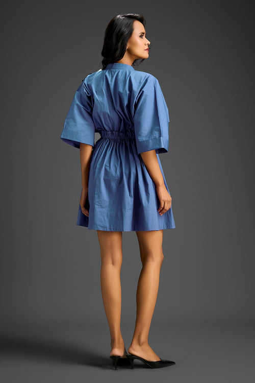 Blue Embroidered Dress