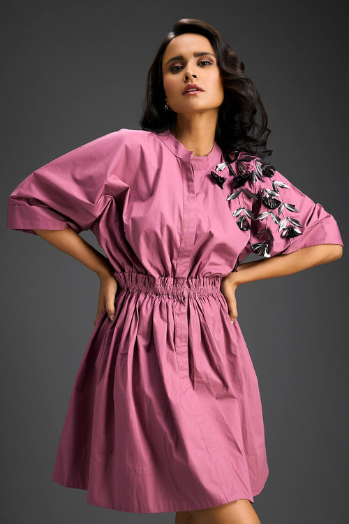 Pink Embroidered Dress